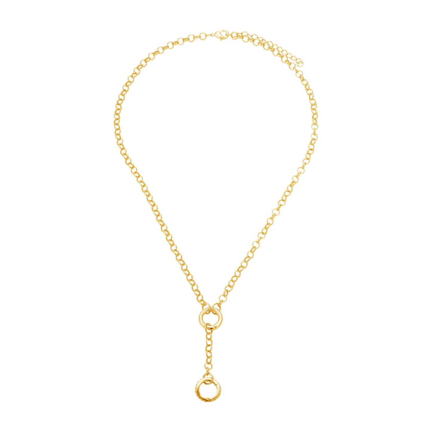 Rolo chain double clasp necklace