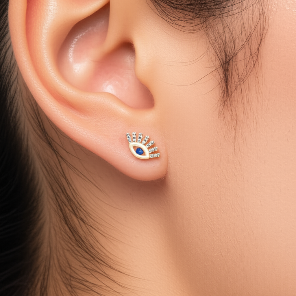 Eye Lashes Stud Earrings