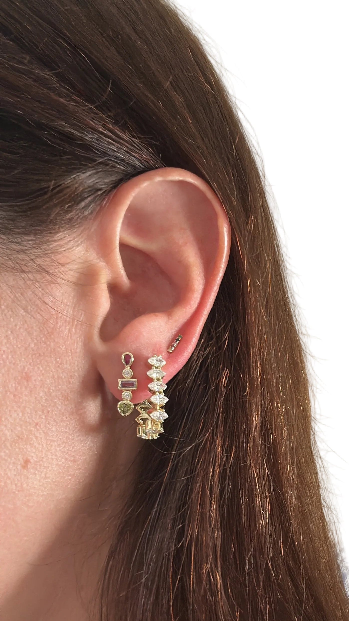 Pink geometric earrings