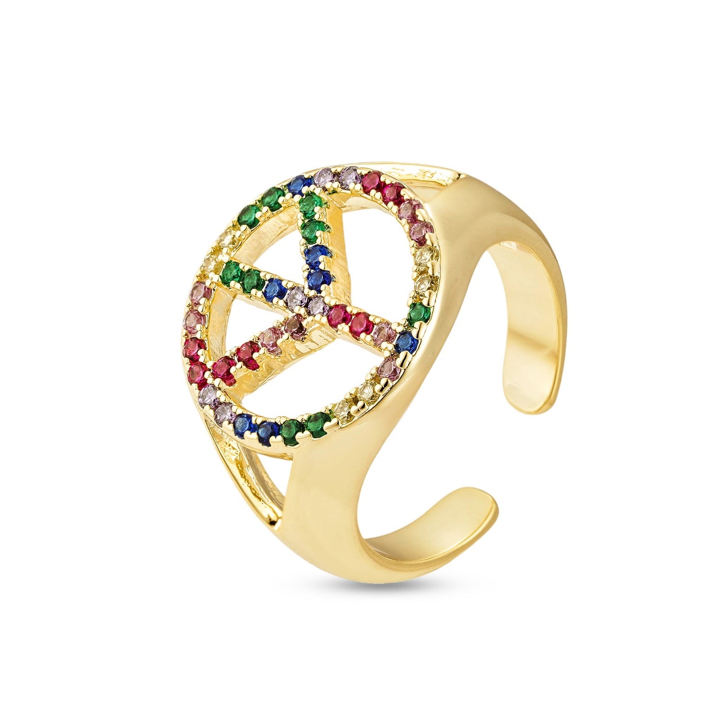 Multicolor peace ring