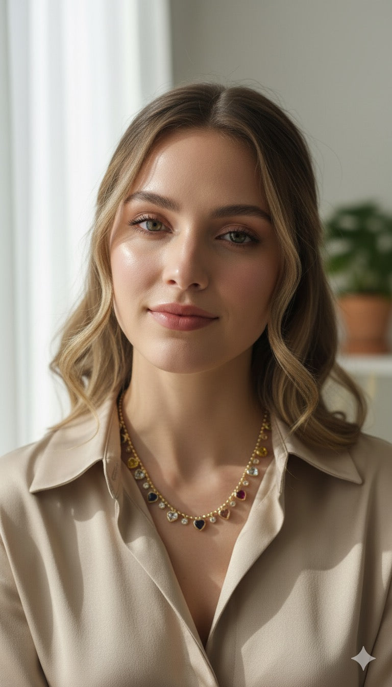 The colorful heart necklace
