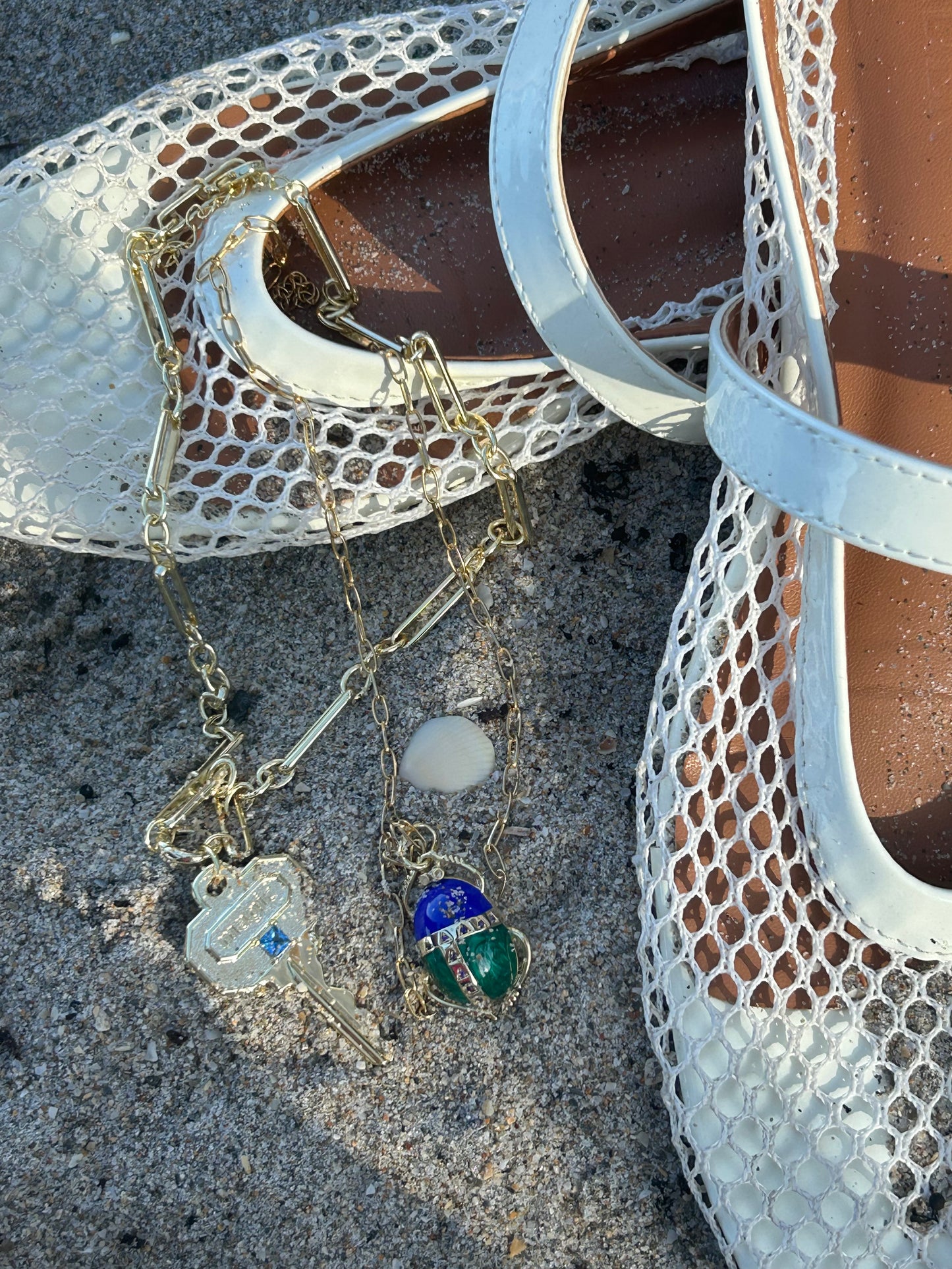 Enamel scarab pendant
