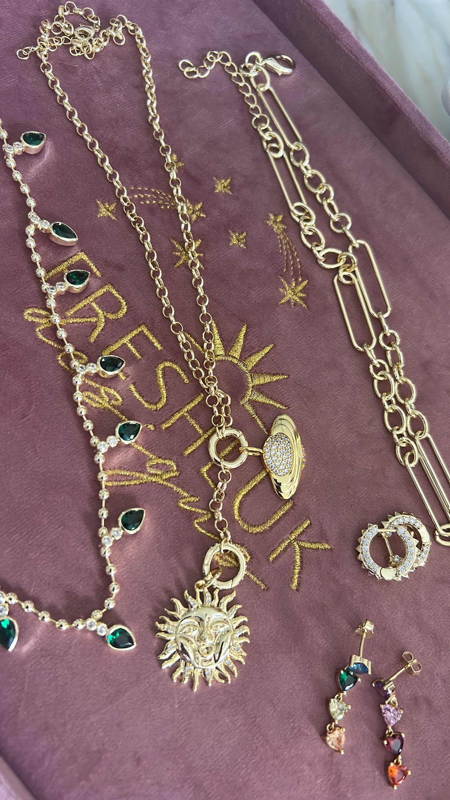 Rolo chain double clasp necklace