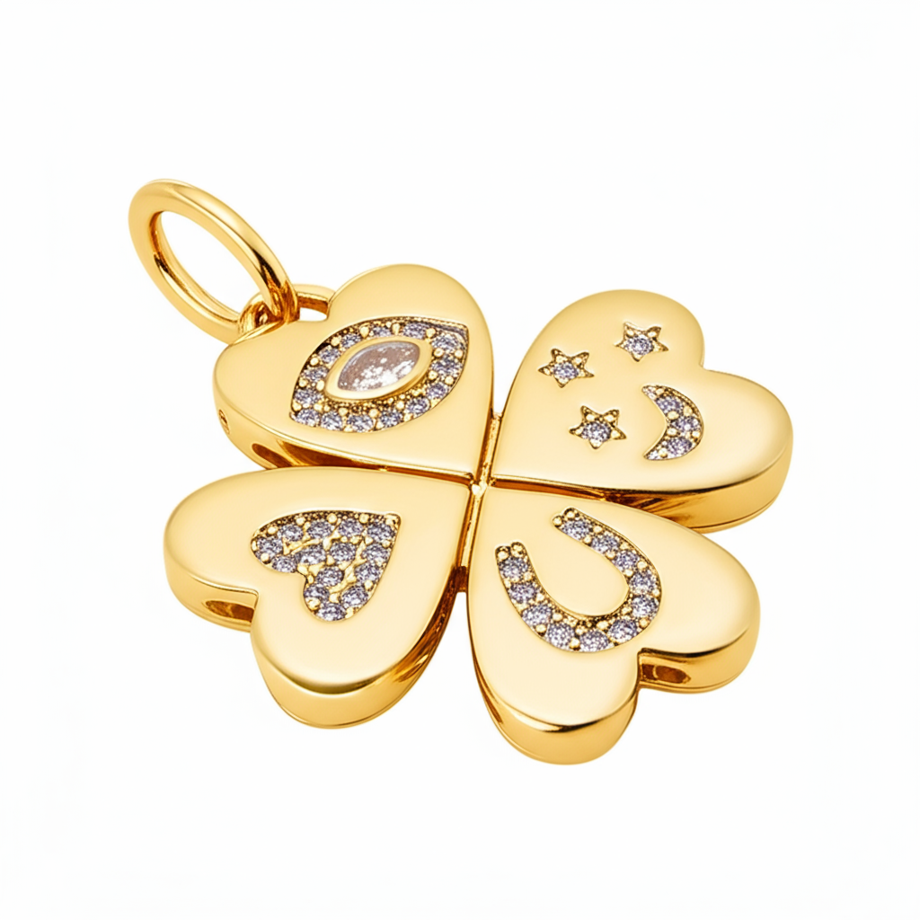 Gold Lucky Clover Pendant