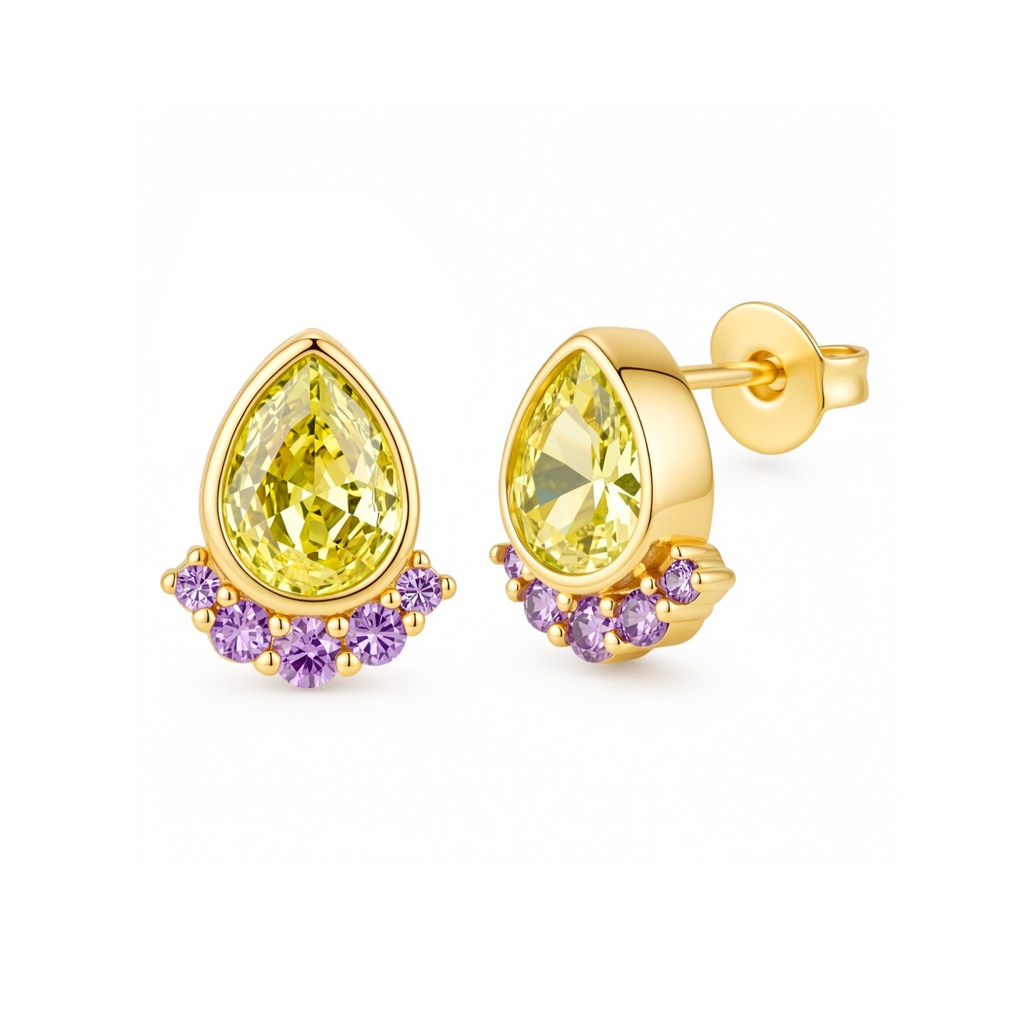 Olive green drop studs