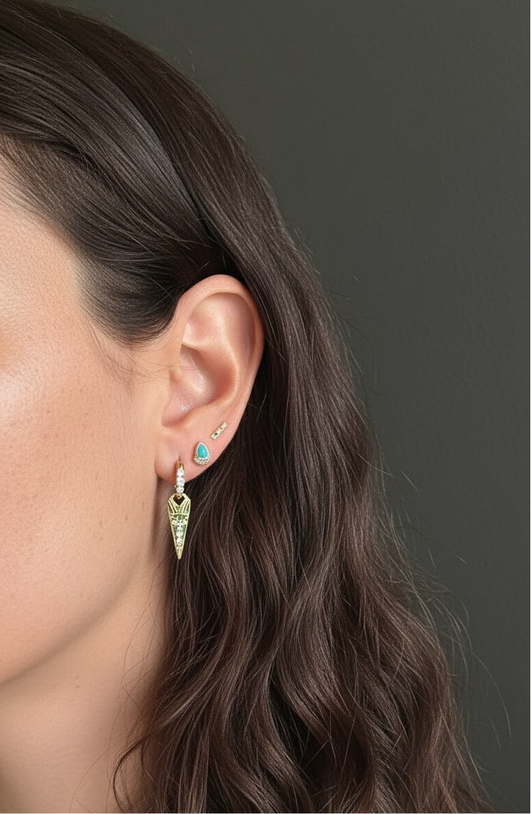 Spikes evil eye hoops