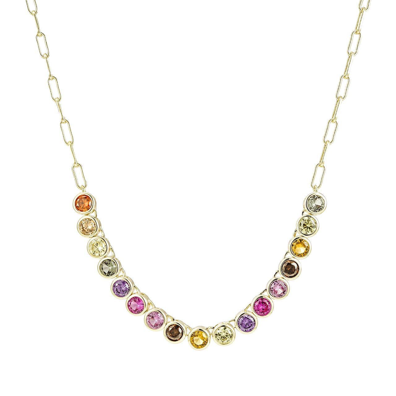 Multicolor circle necklace