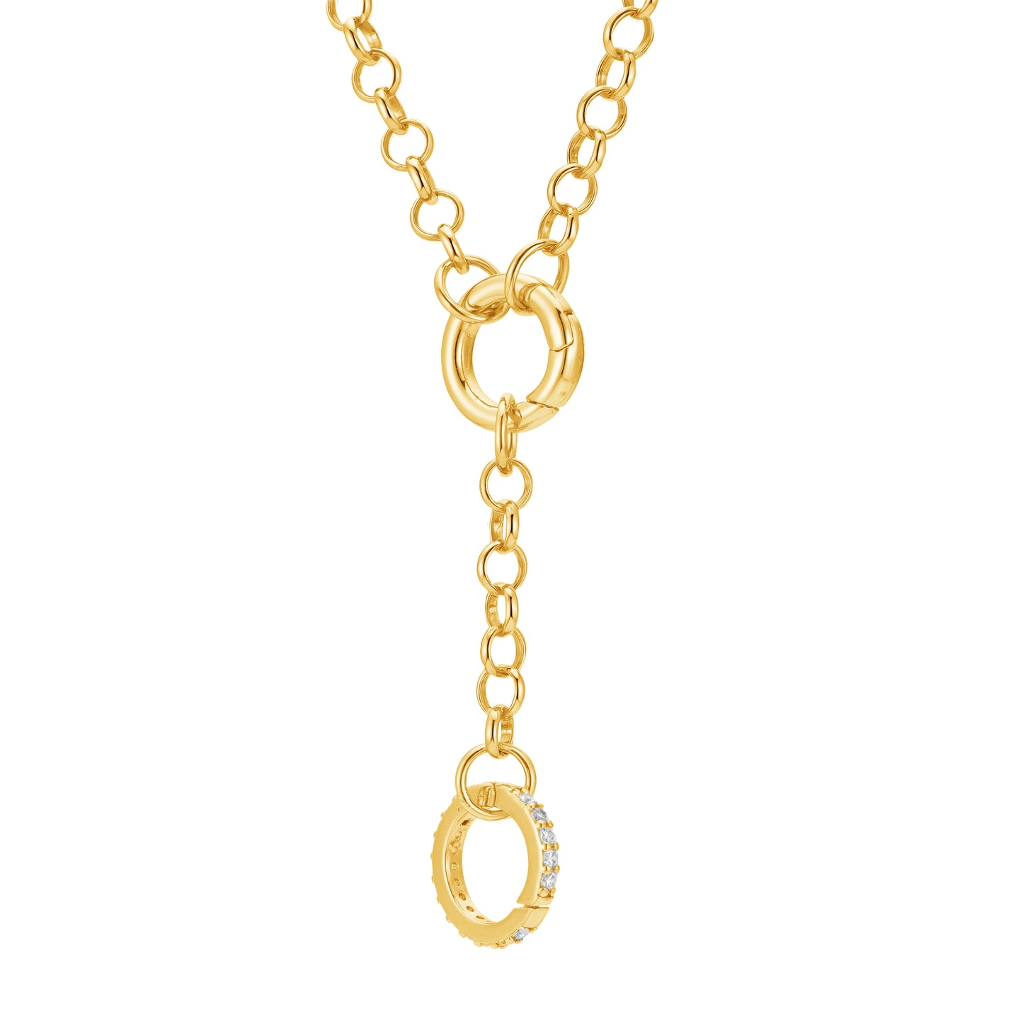 Rolo chain double clasp necklace
