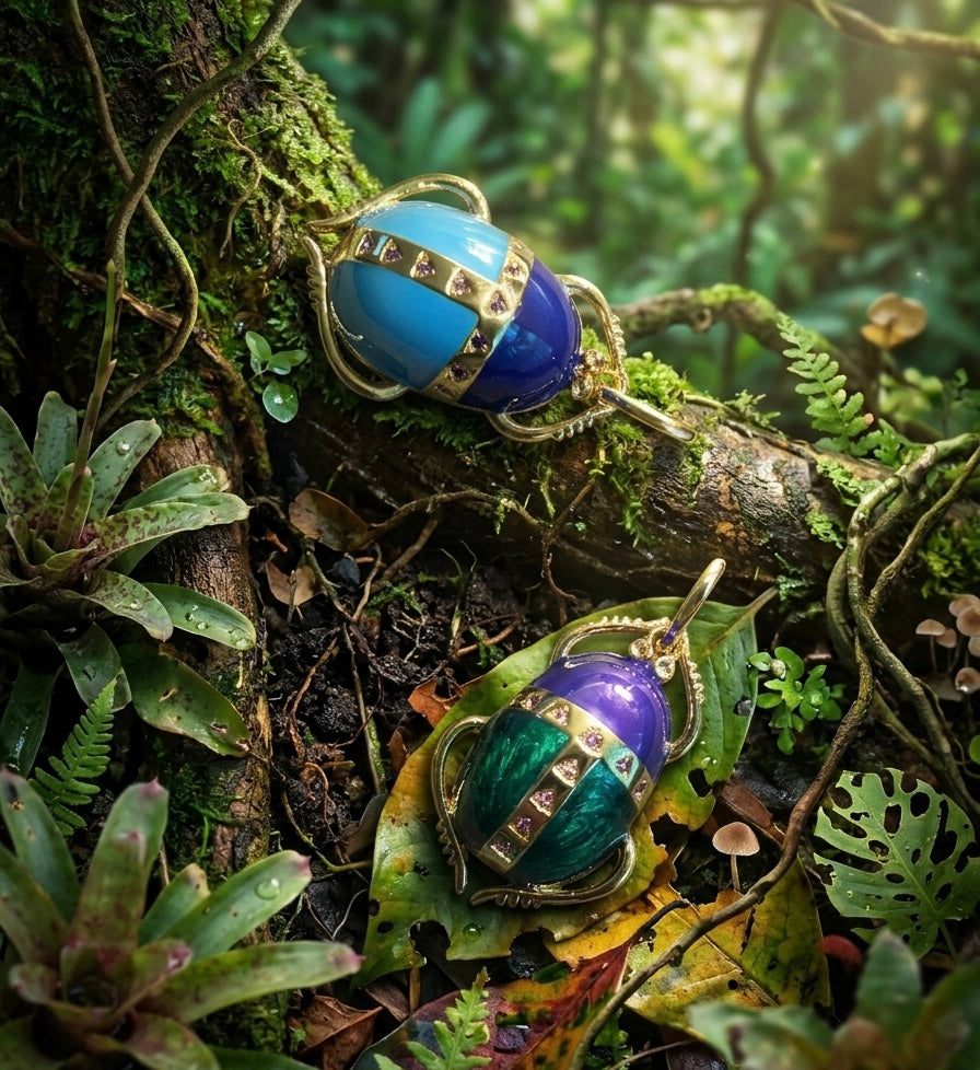 Enamel scarab pendant