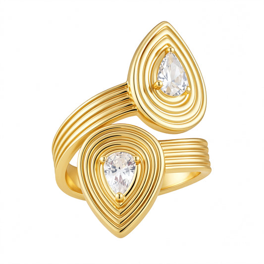 The cz stone drops ring