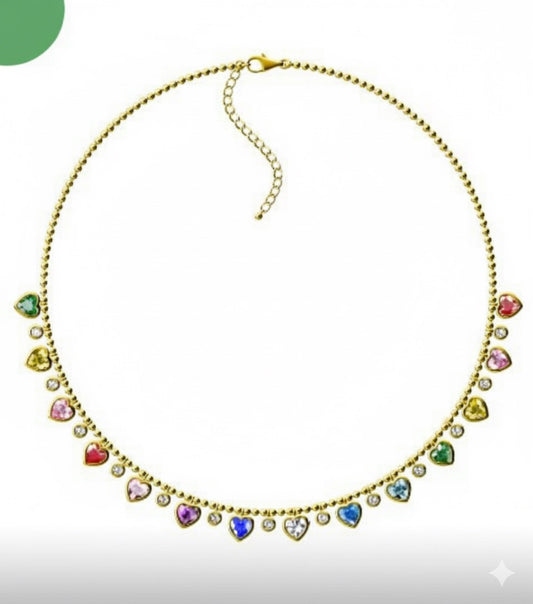The colorful heart necklace