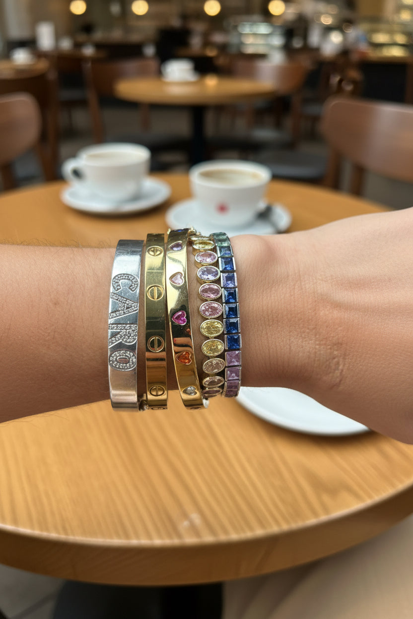 Oval pastel tennis bracelet