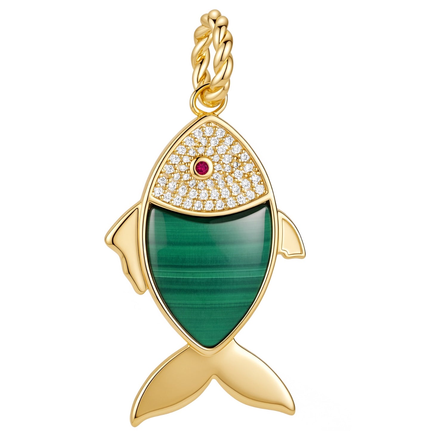 Stone summer fish pendant