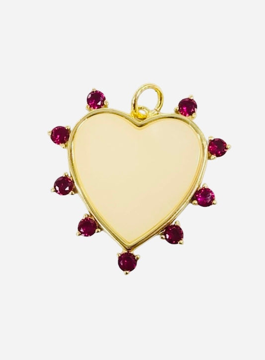 Mop heart with pink zirconias