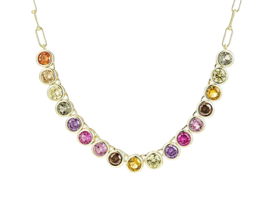 Multicolor circle necklace
