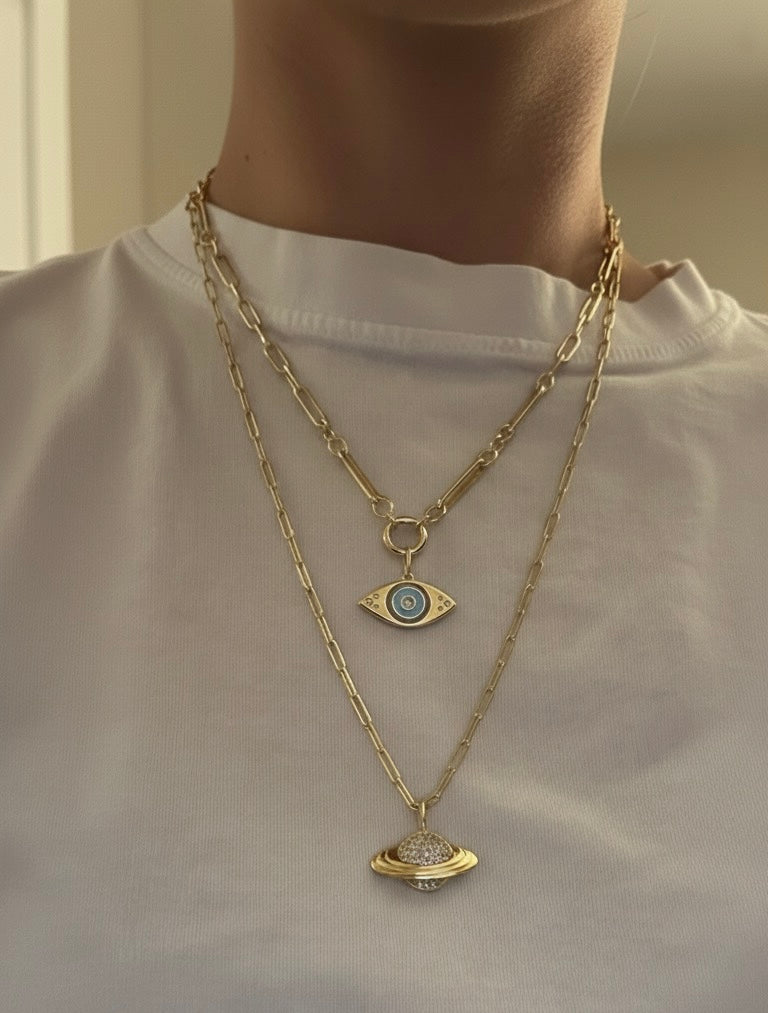 Enamel evil eye charm