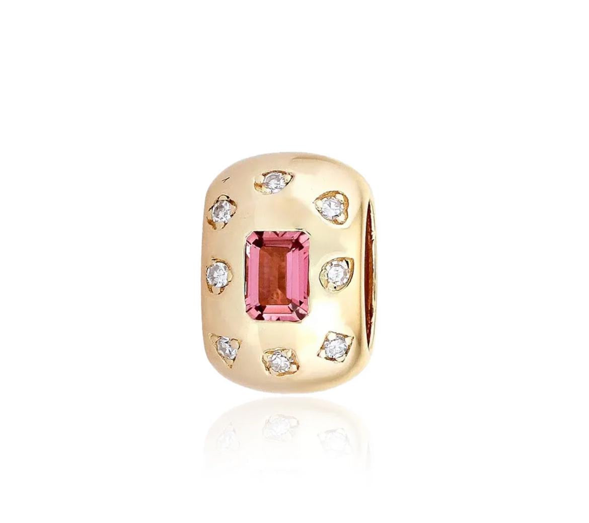 Pink Rondelle Ball Charm.