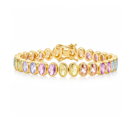 Oval pastel tennis bracelet