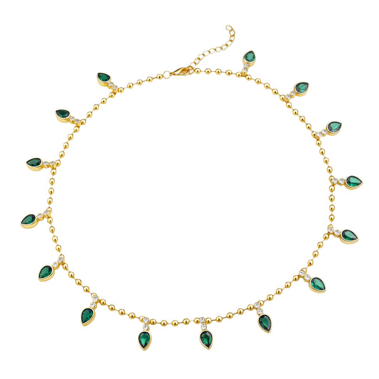 Emerald drop necklace