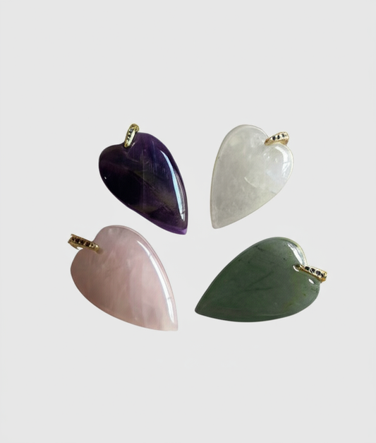 Big Gemstone Heart Pendant