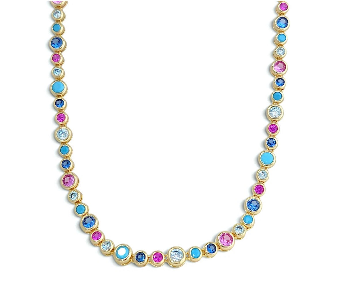 Mermaid tennis multicolor choker