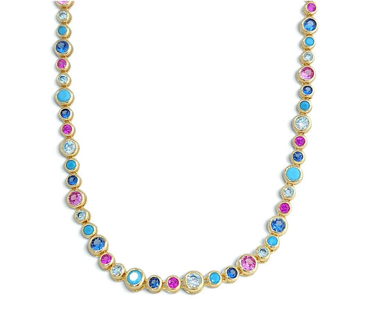 Mermaid tennis multicolor choker
