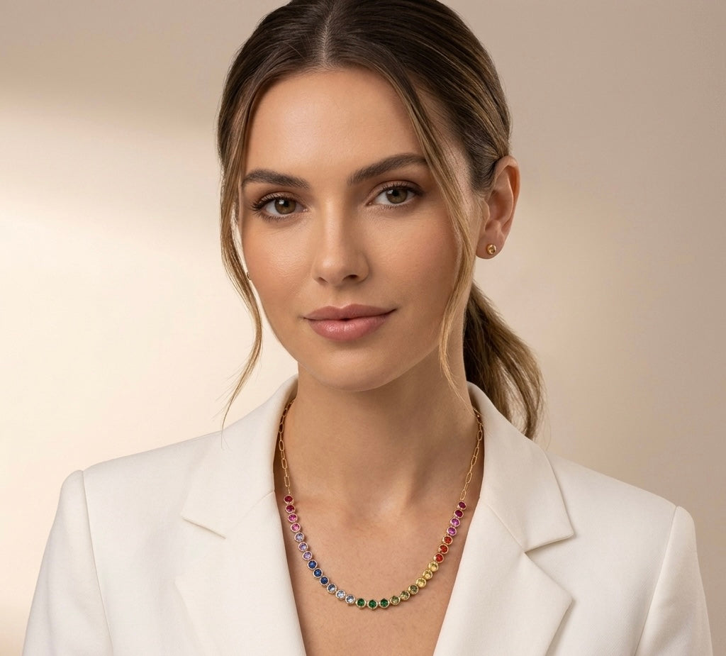 Multicolor rombo necklace