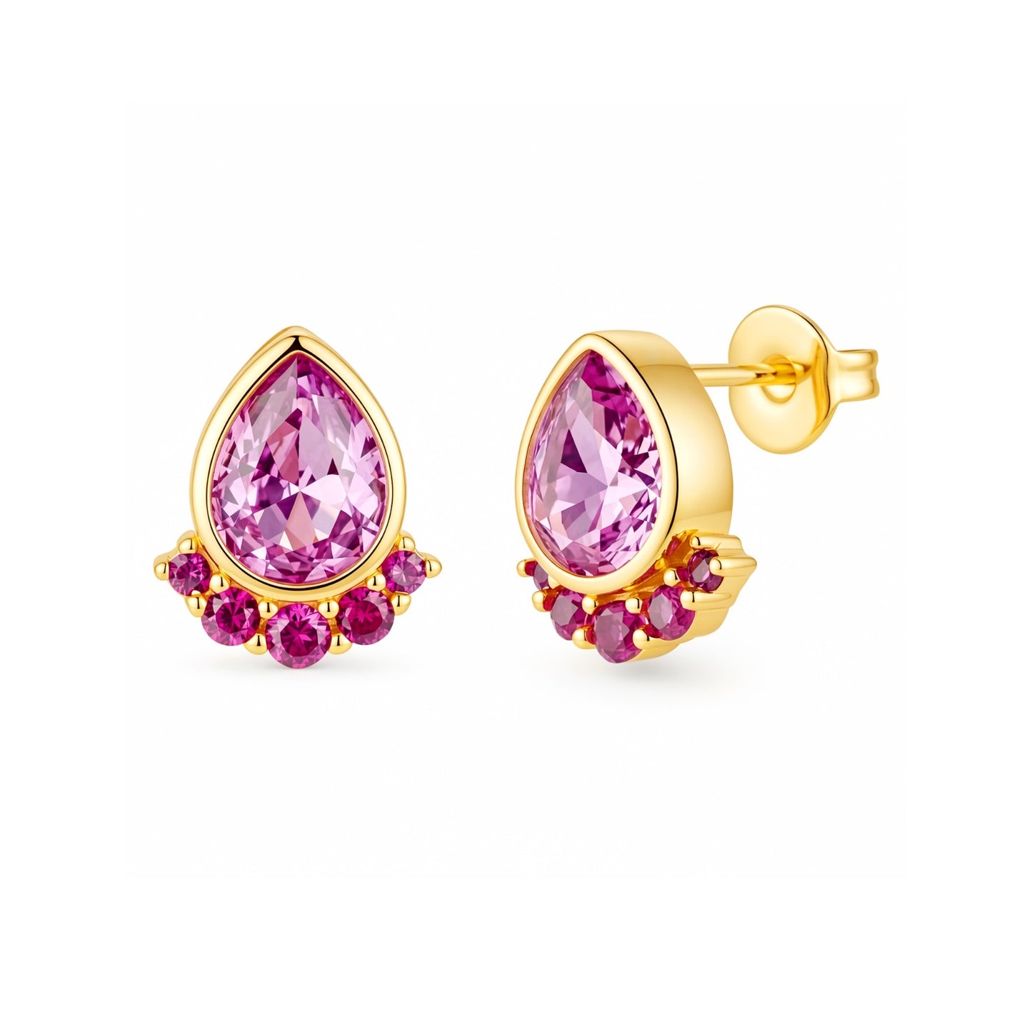 Pink tone drop studs