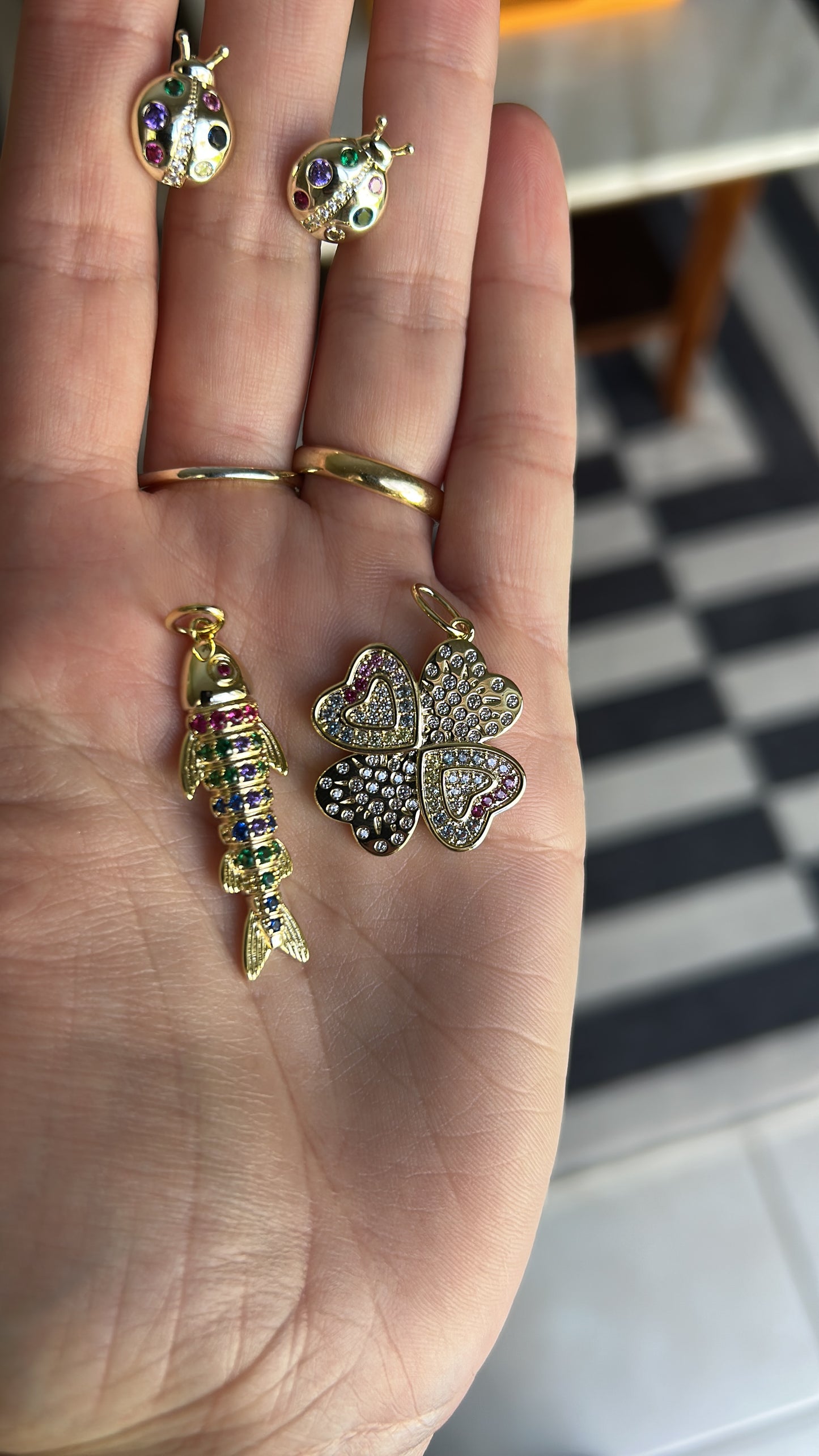 Lucky rainbow charm pendant