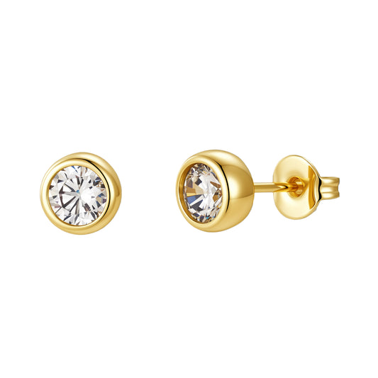Everyday cz stone bezel studs
