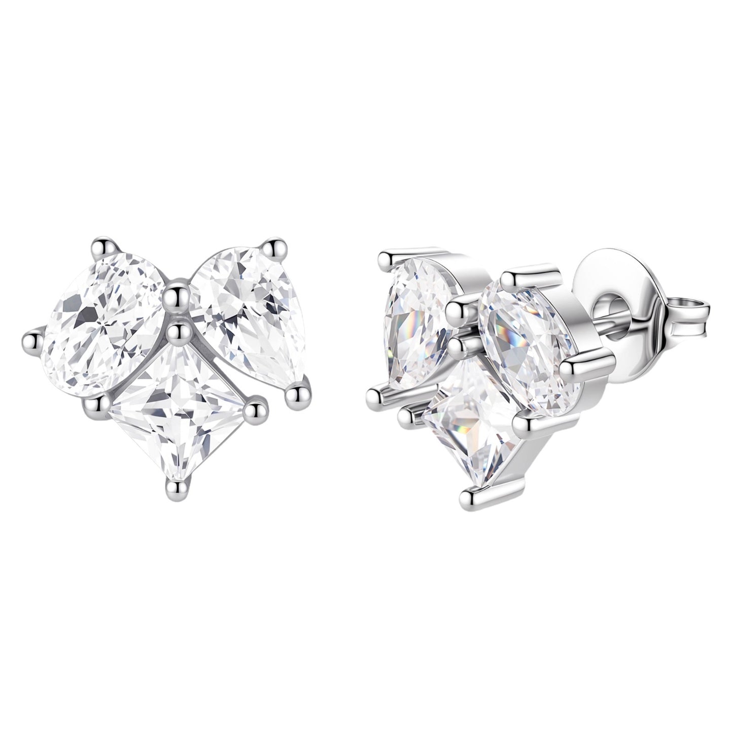 Triple cz stone studs