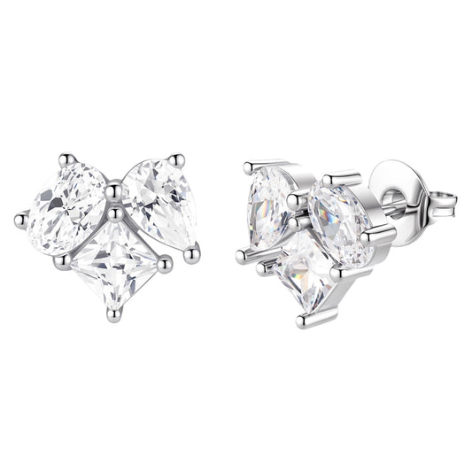 Triple cz stone studs