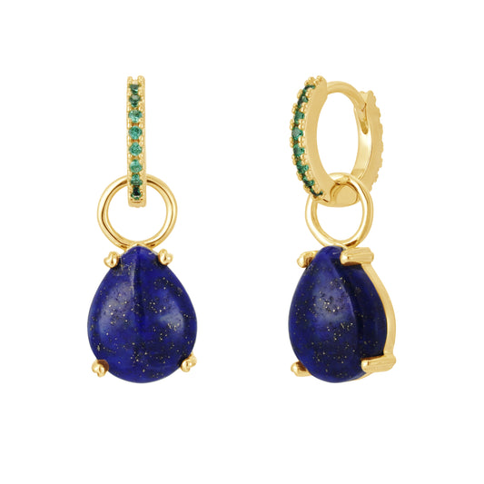 Lapislazuli drop hoops