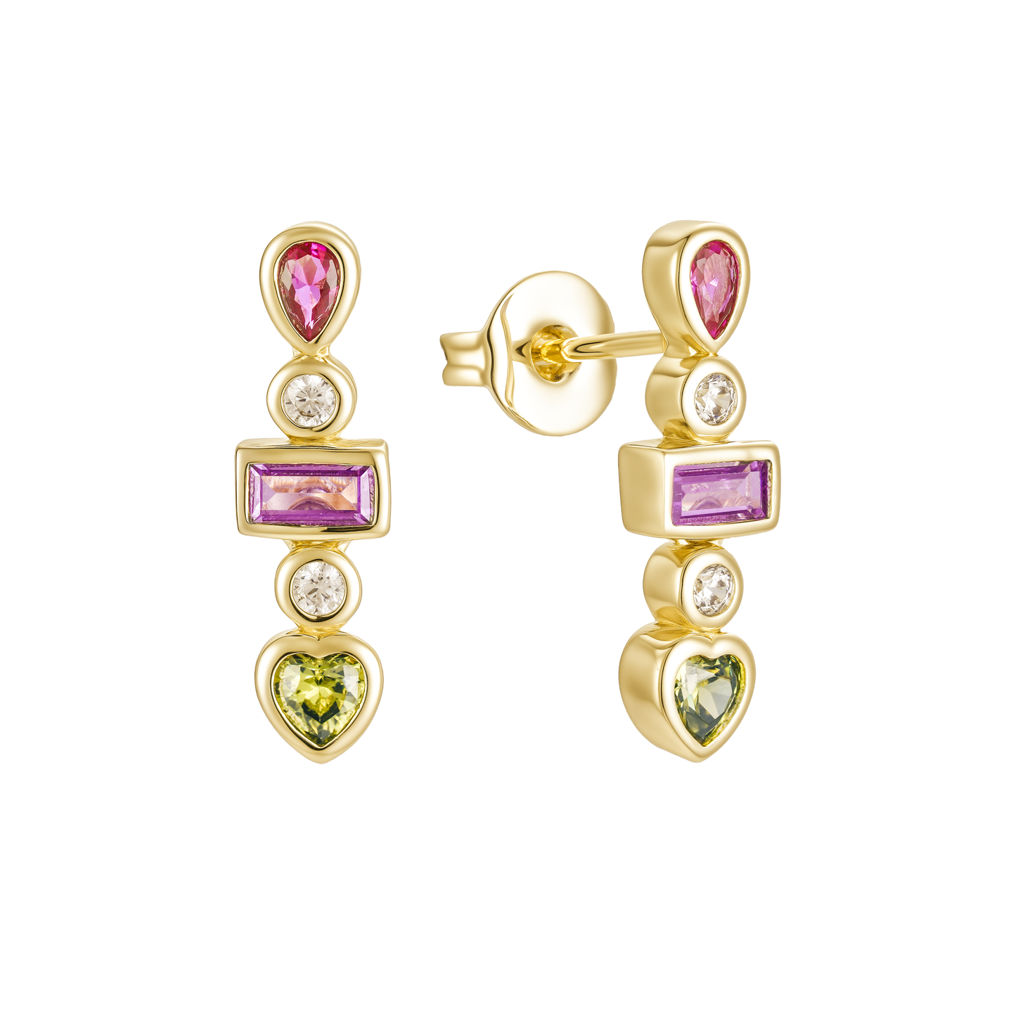 Pink geometric earrings