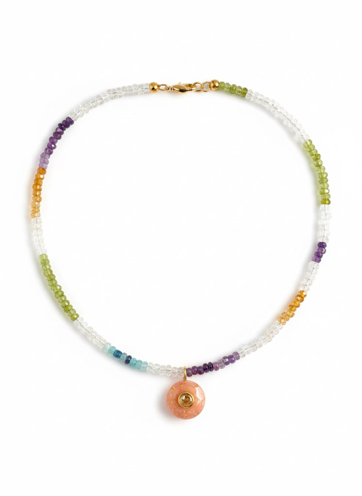 Fluorite stone necklace (other variations, pendant not included)