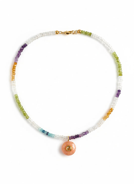 Fluorite stone necklace (other variations, pendant not included)