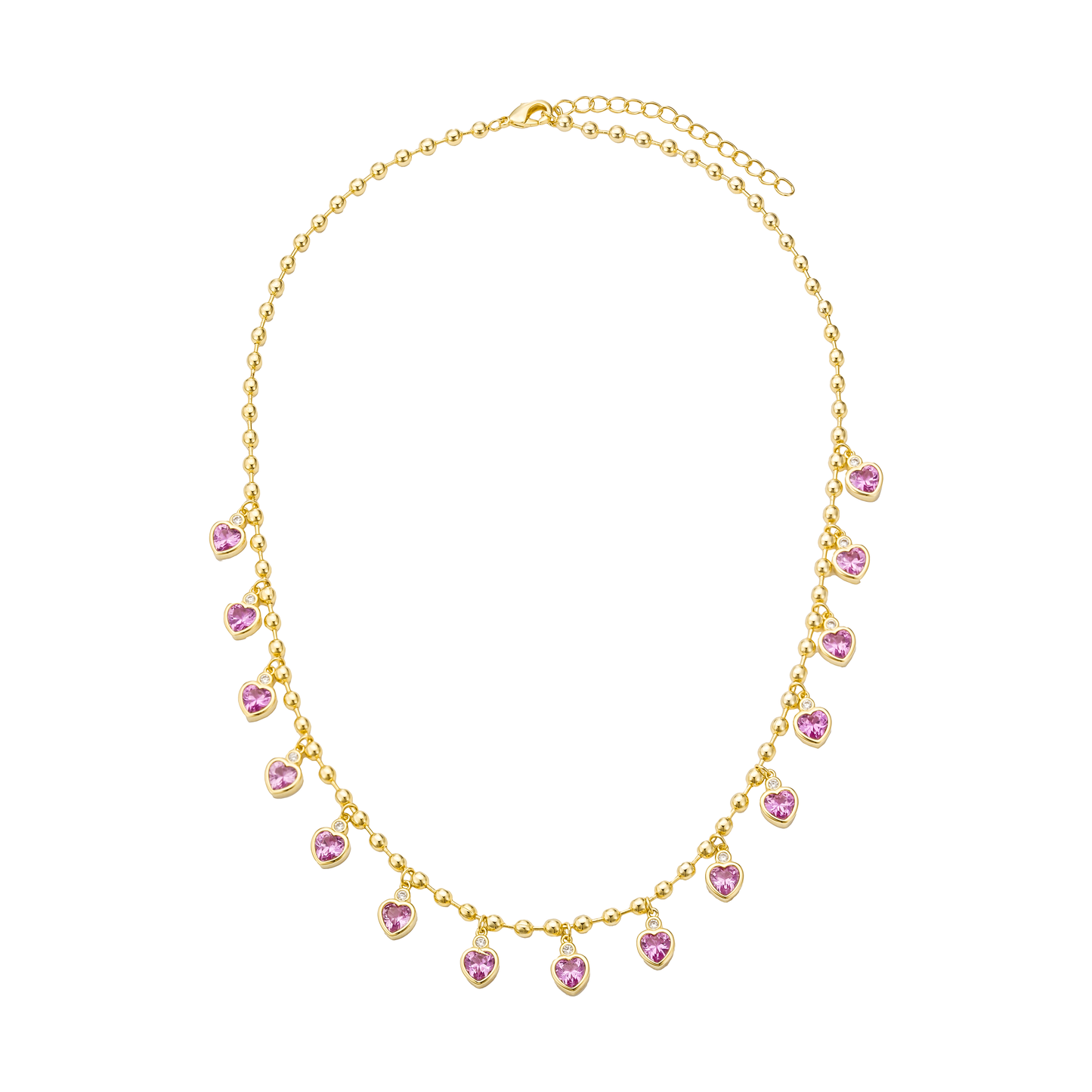 Pink heart necklace