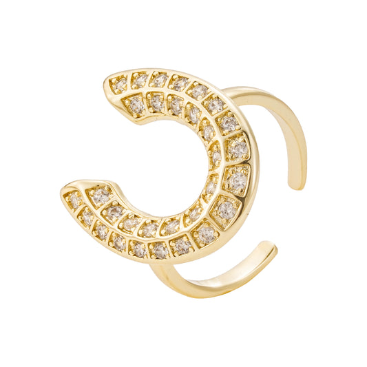 Big horseshoe adjustable ring