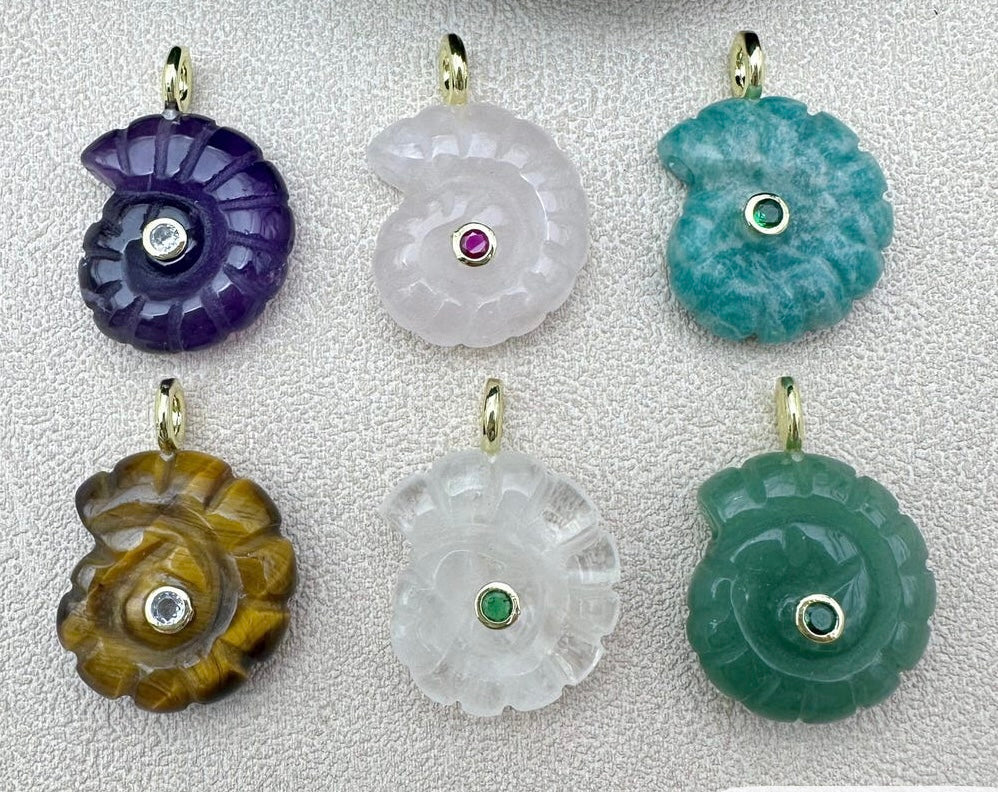 Stone shells with cz stone center