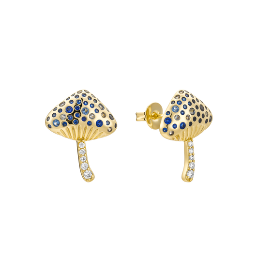 The wild blue mushroom studs