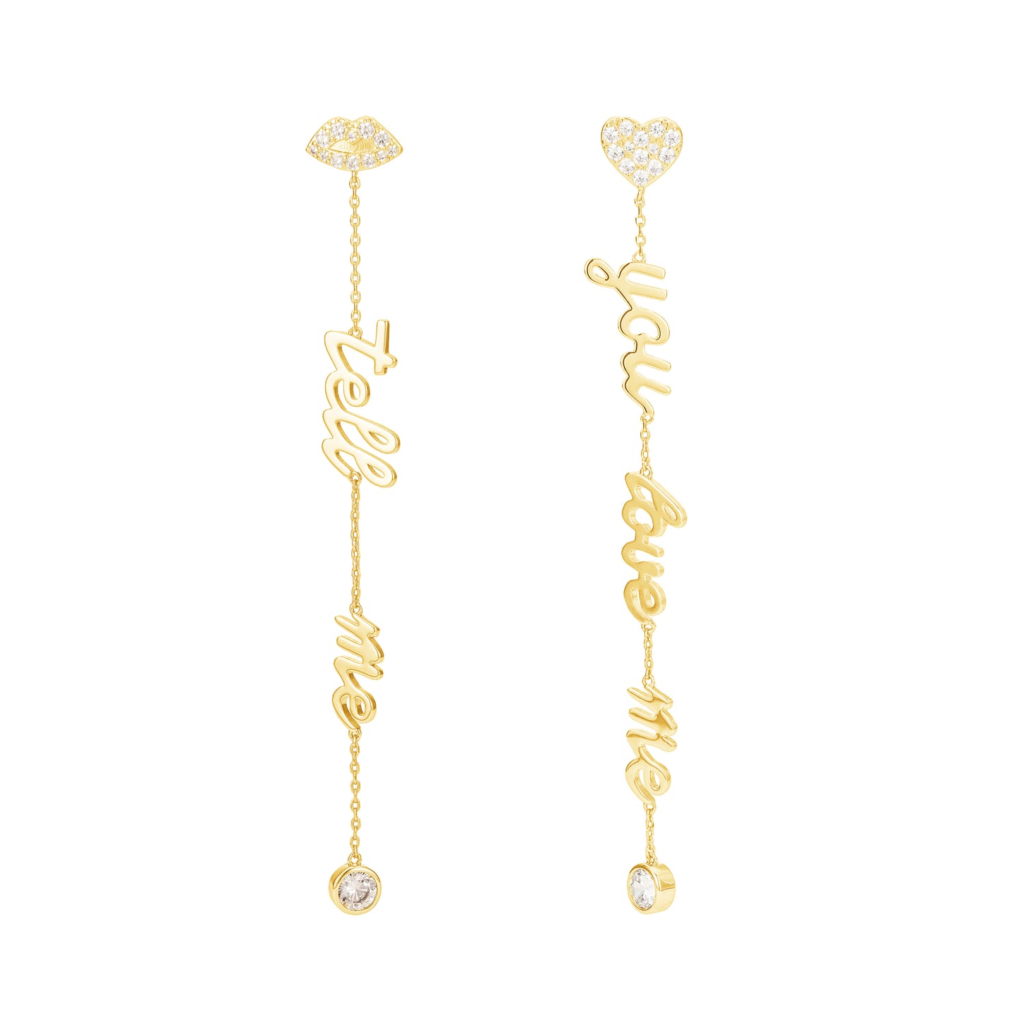 Tell me you love me drop earrings