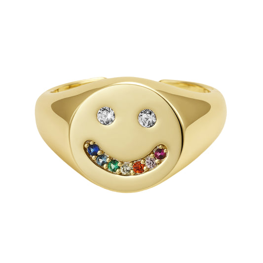Happy face ring