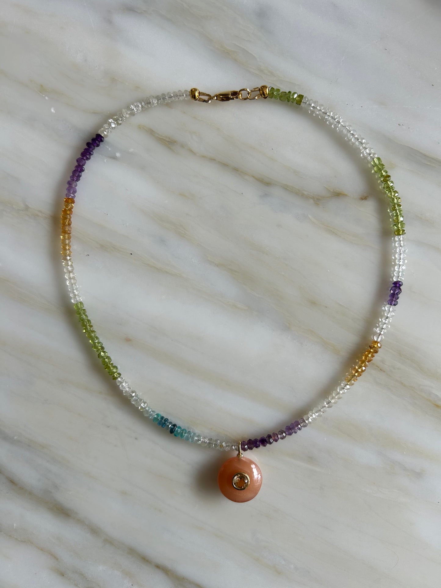 Fluorite stone necklace (other variations, pendant not included)