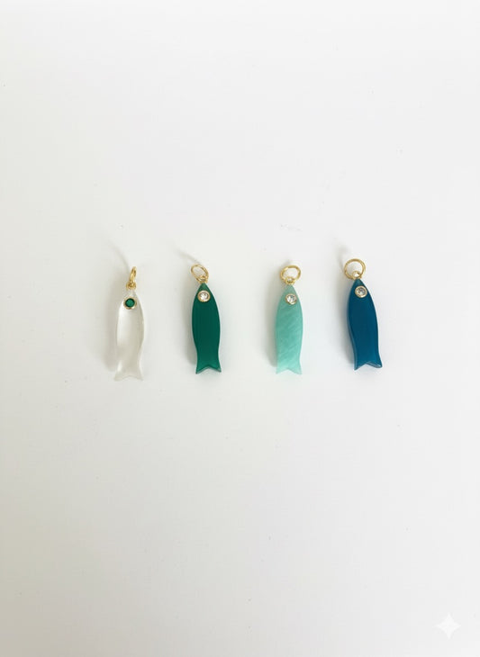 Stone sardines charms