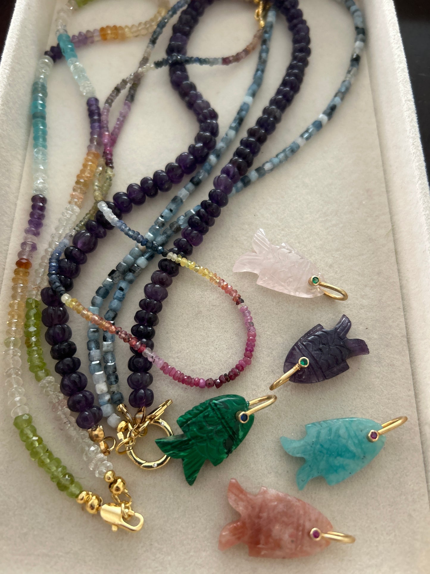 Fluorite stone necklace