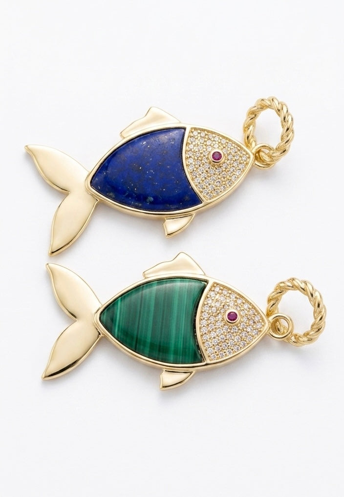Stone summer fish pendant
