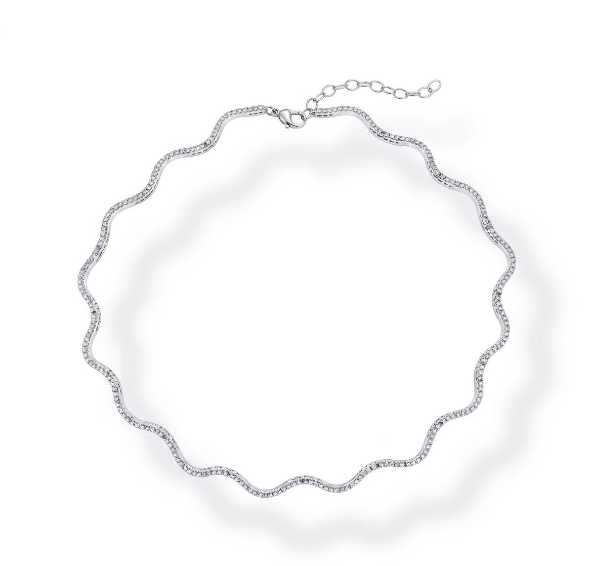 The trending wavy tennis necklace
