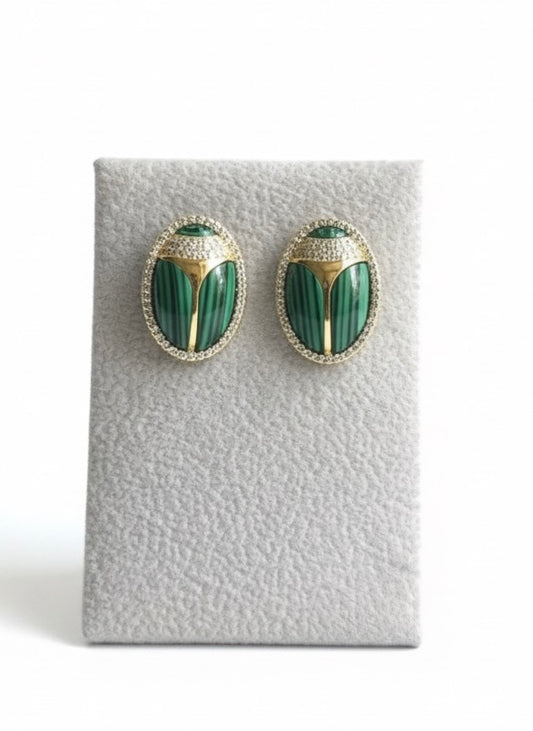 Stone scarab studs