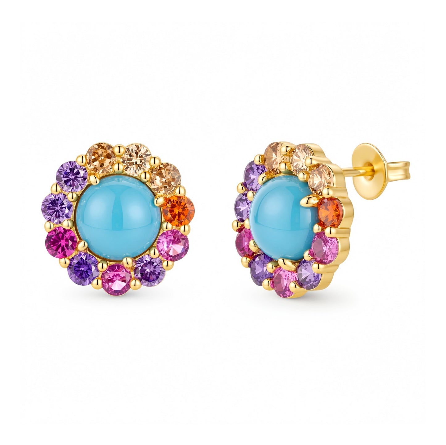 Turquoise multicolored studs