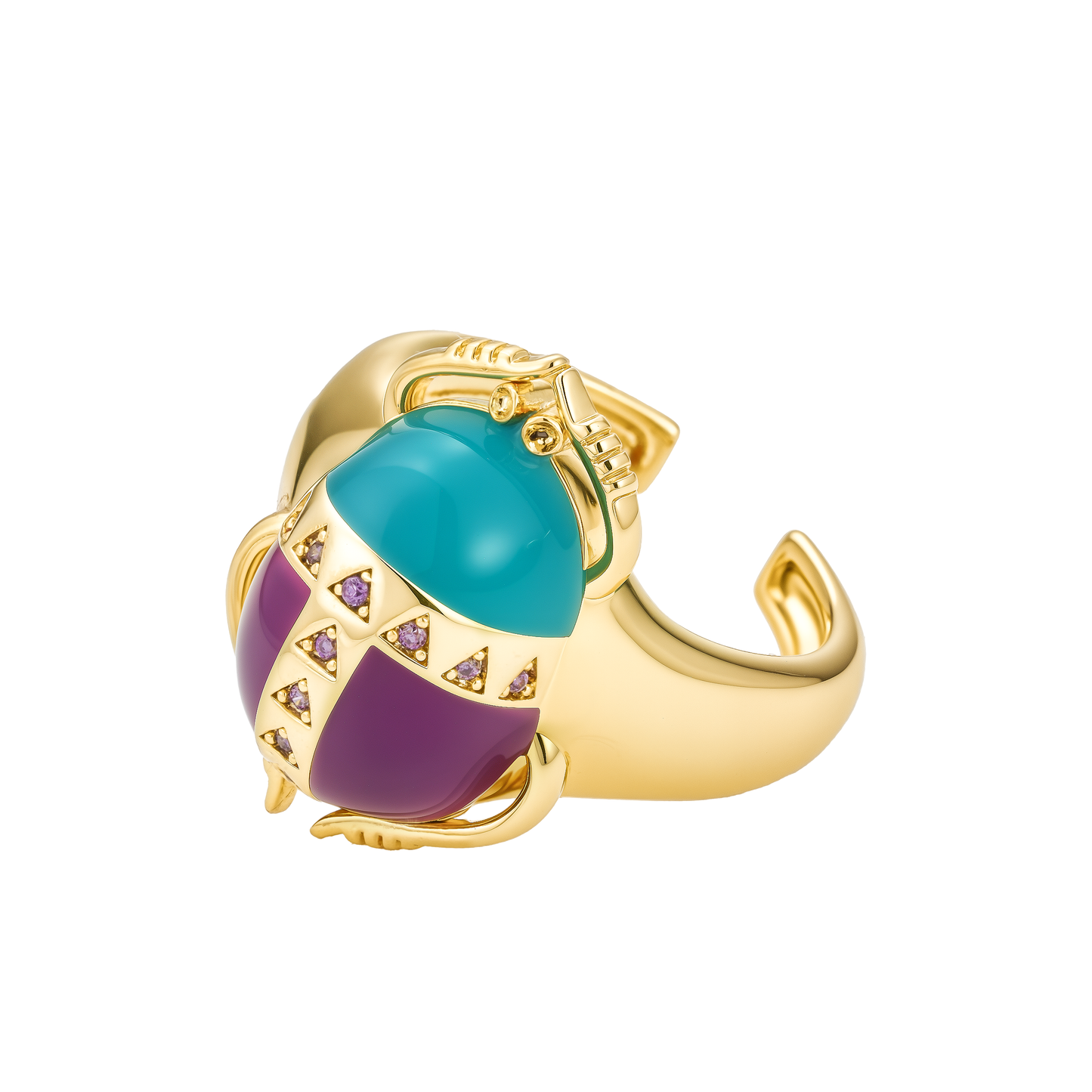Scarab enamel ring
